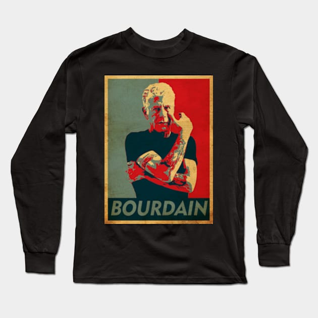 Anthony Bourdain Long Sleeve T-Shirt by Teling Balak